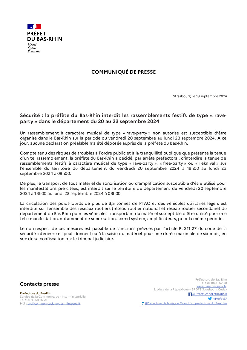 INFO-PRESSE Préfecture