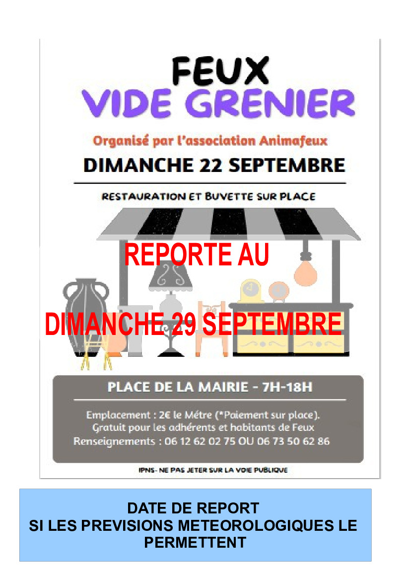 Report vide grenier