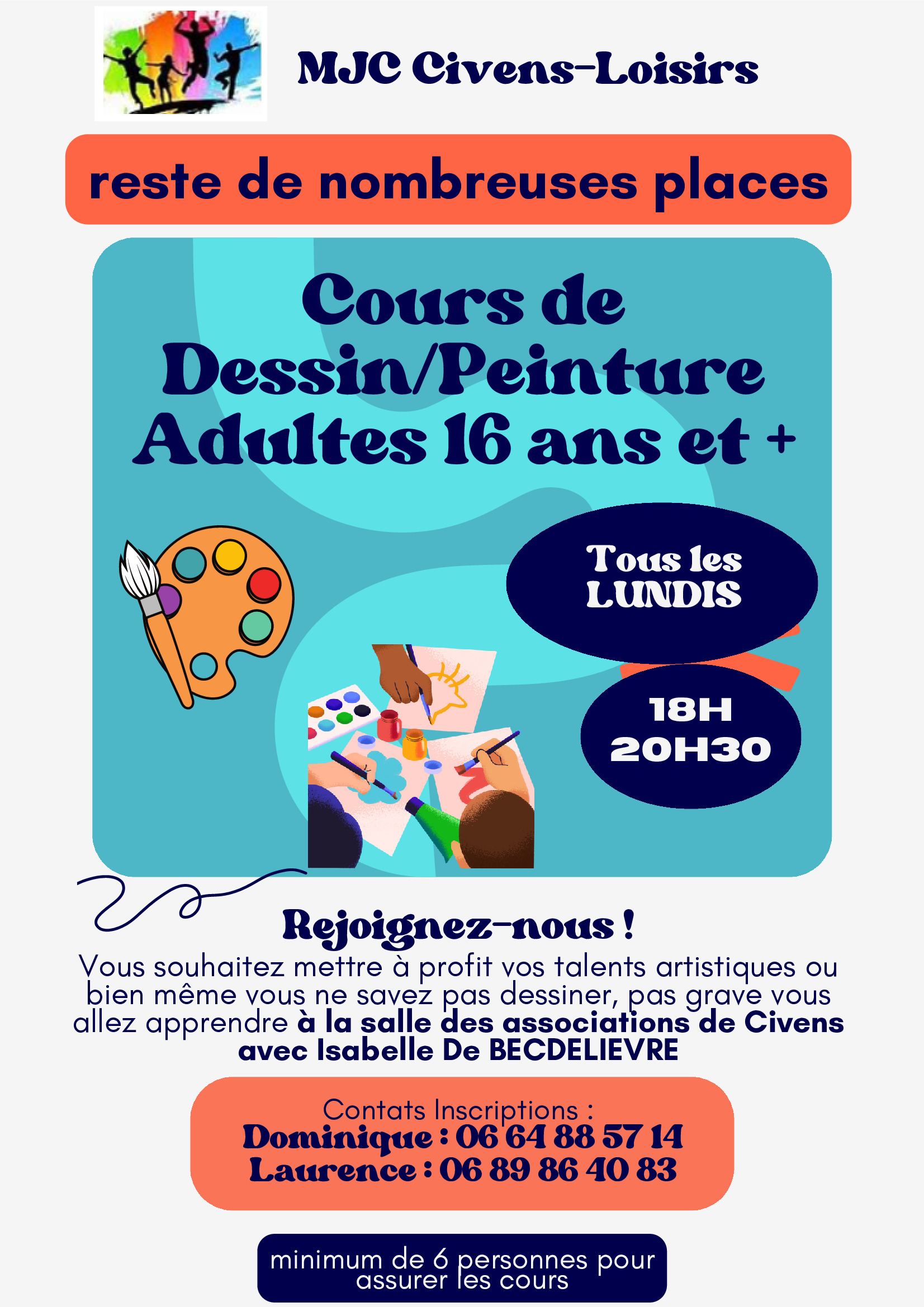 Cours de DESSIN / PEINTURE adulte et enfants