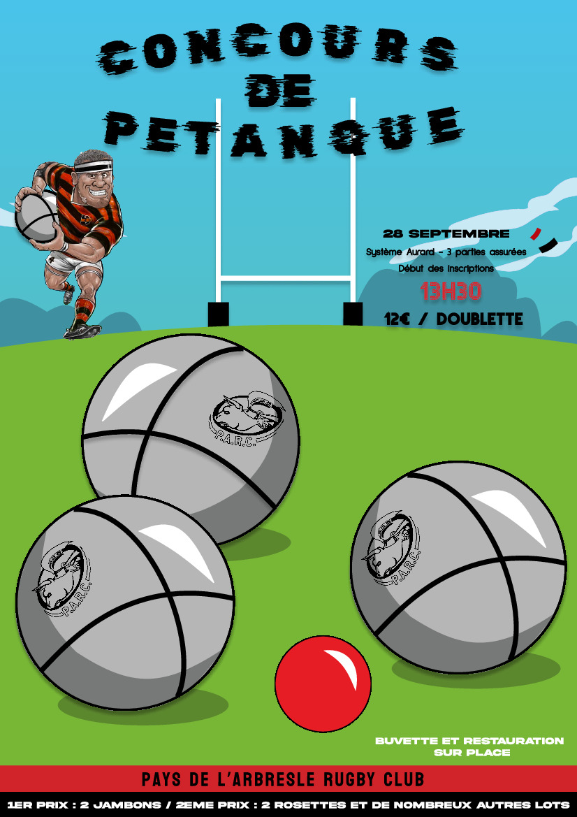 Concours de pétanque 28 septembre Rugby Club