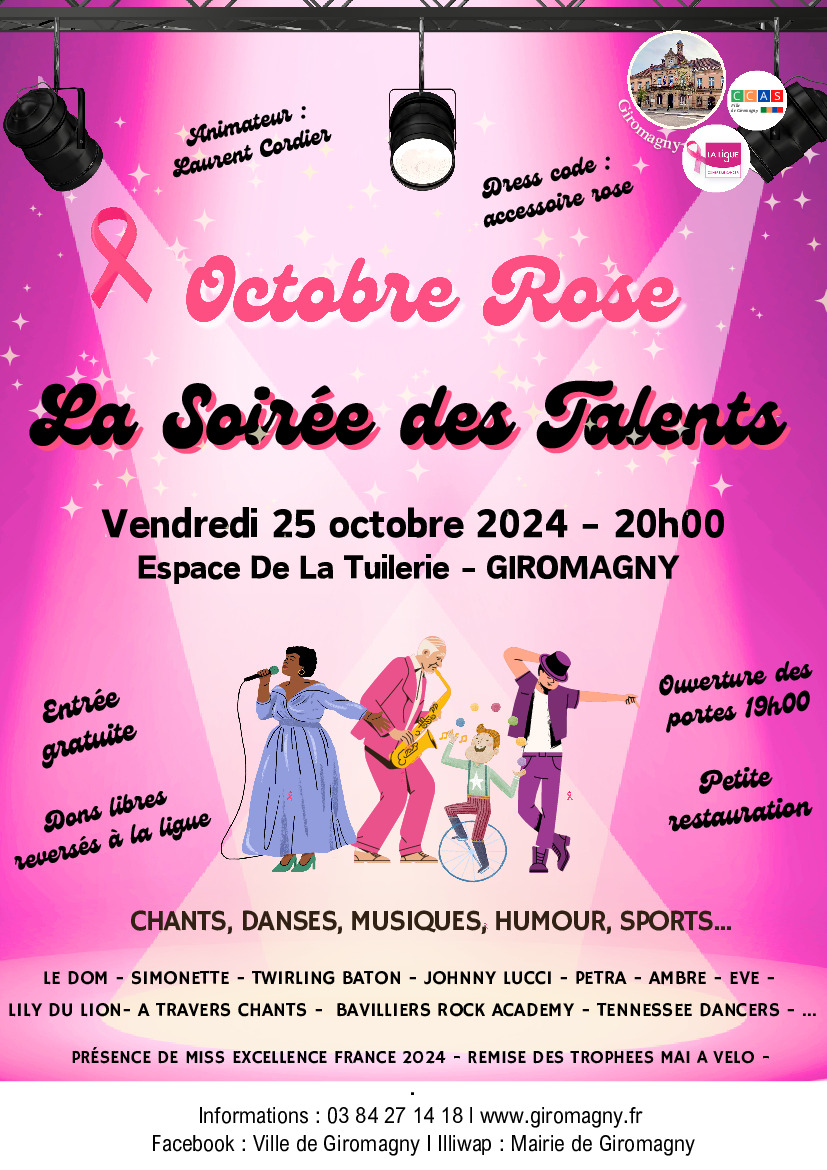 Octobre Rose: La soirée des Talents - vendredi 25 Octobre