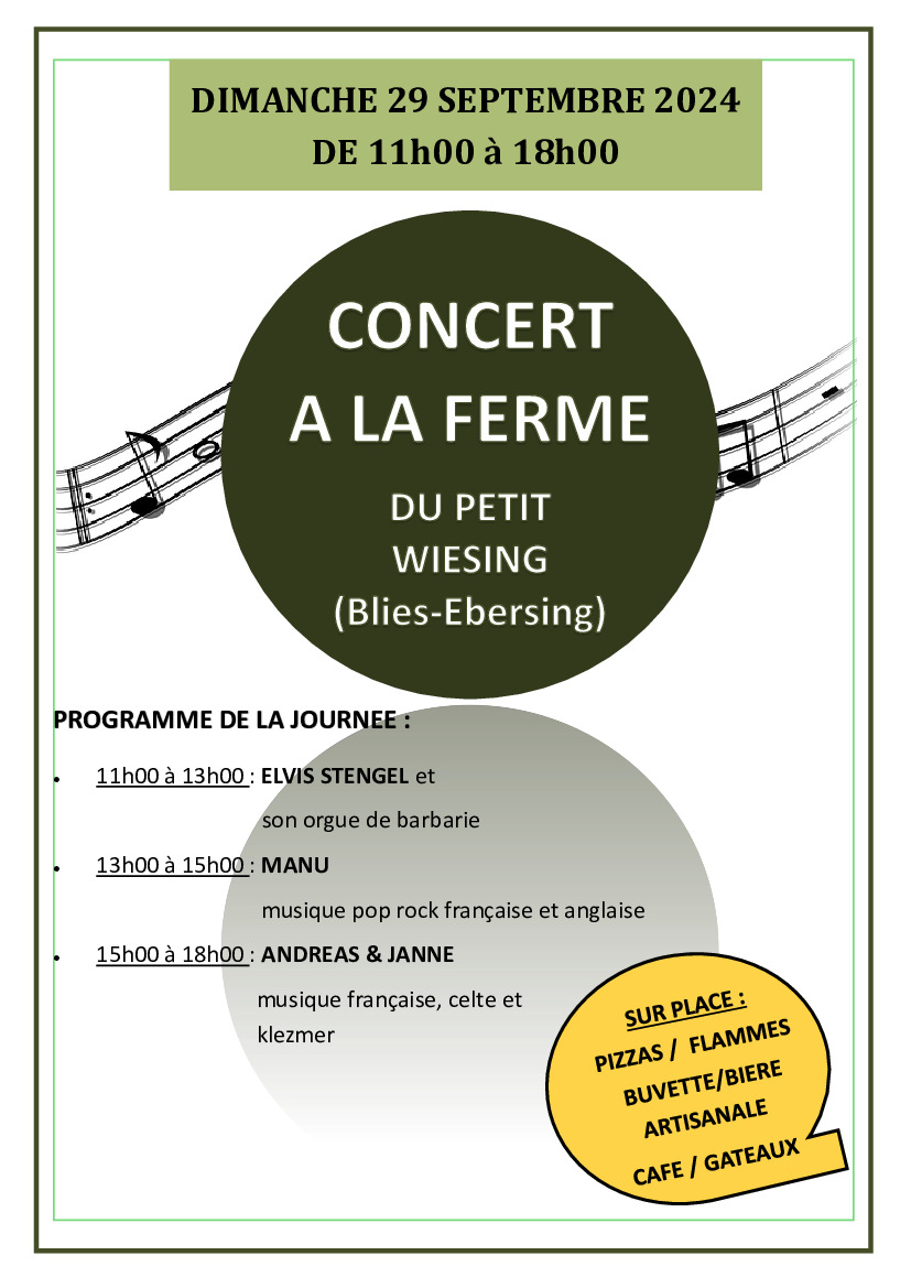 CONCERT A LA FERME DU PETIT WIESING