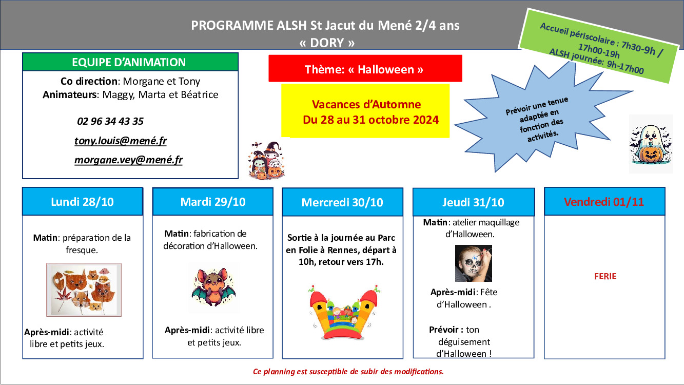 PROGRAMMES ACCUEIL DE LOISIRS VACANCES AUTOMNE (1/1)