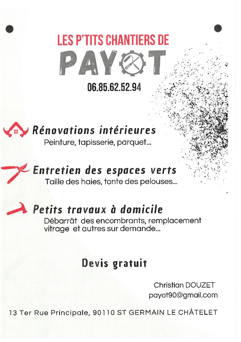 📢Nouvelle entreprise : Les P'tits Chantiers de Payot