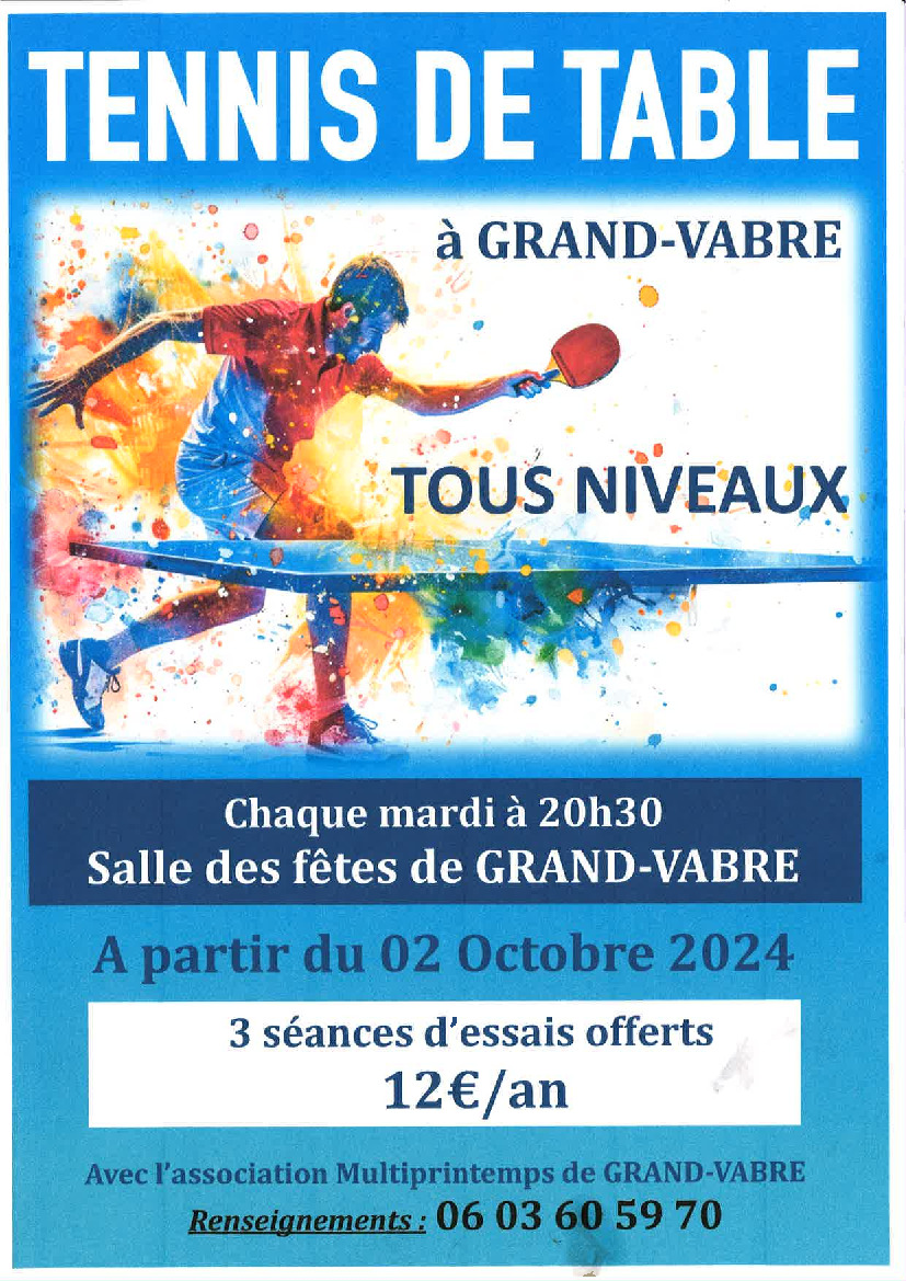 TENNIS DE TABLE GRAND-VABRE