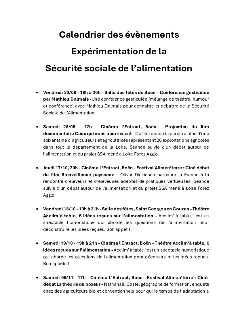 Projet de Sécurité Sociale de l’Alimentation (SSA)