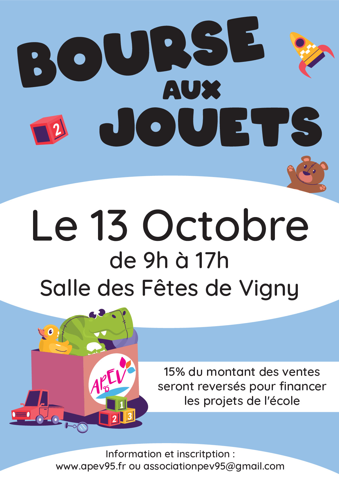 Bourse aux jouets le 13 octobre 2024