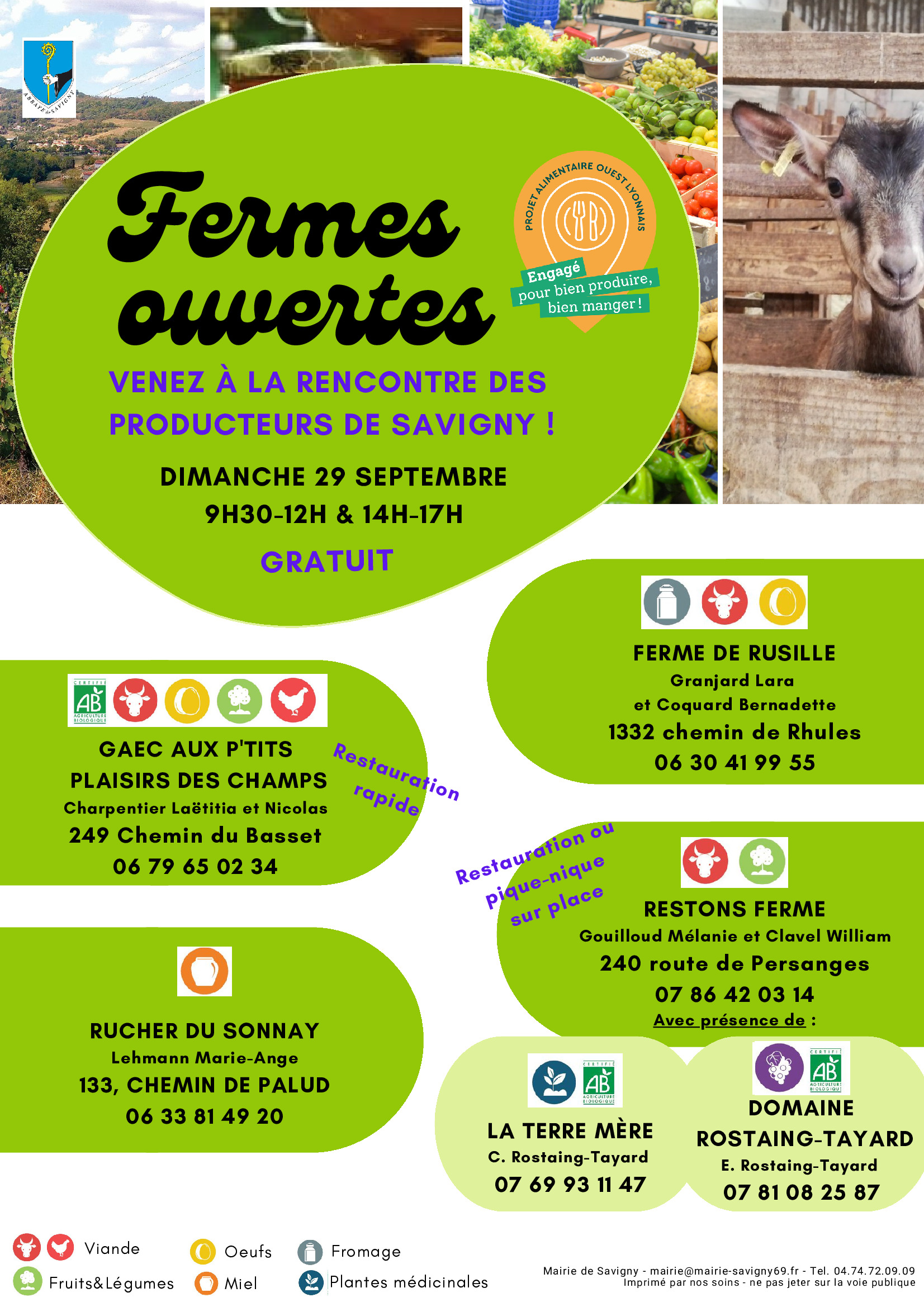 Fermes ouvertes Dimanche 29 septembre