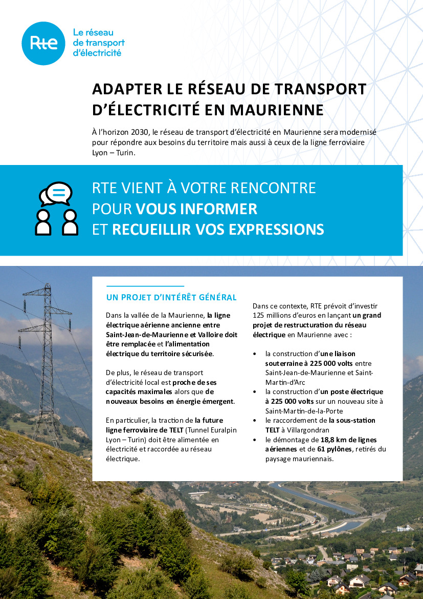 RTE ADAPTE LE RÉSEAU DE TRANSPORT D’ÉLECTRICITÉ EN MAURIENNE