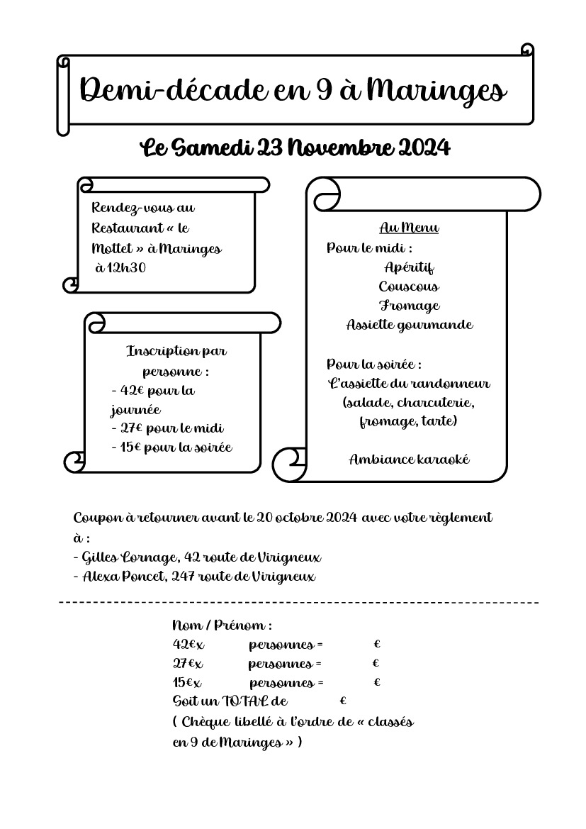 RAPPEL: Demi-décade en 9 à Maringes