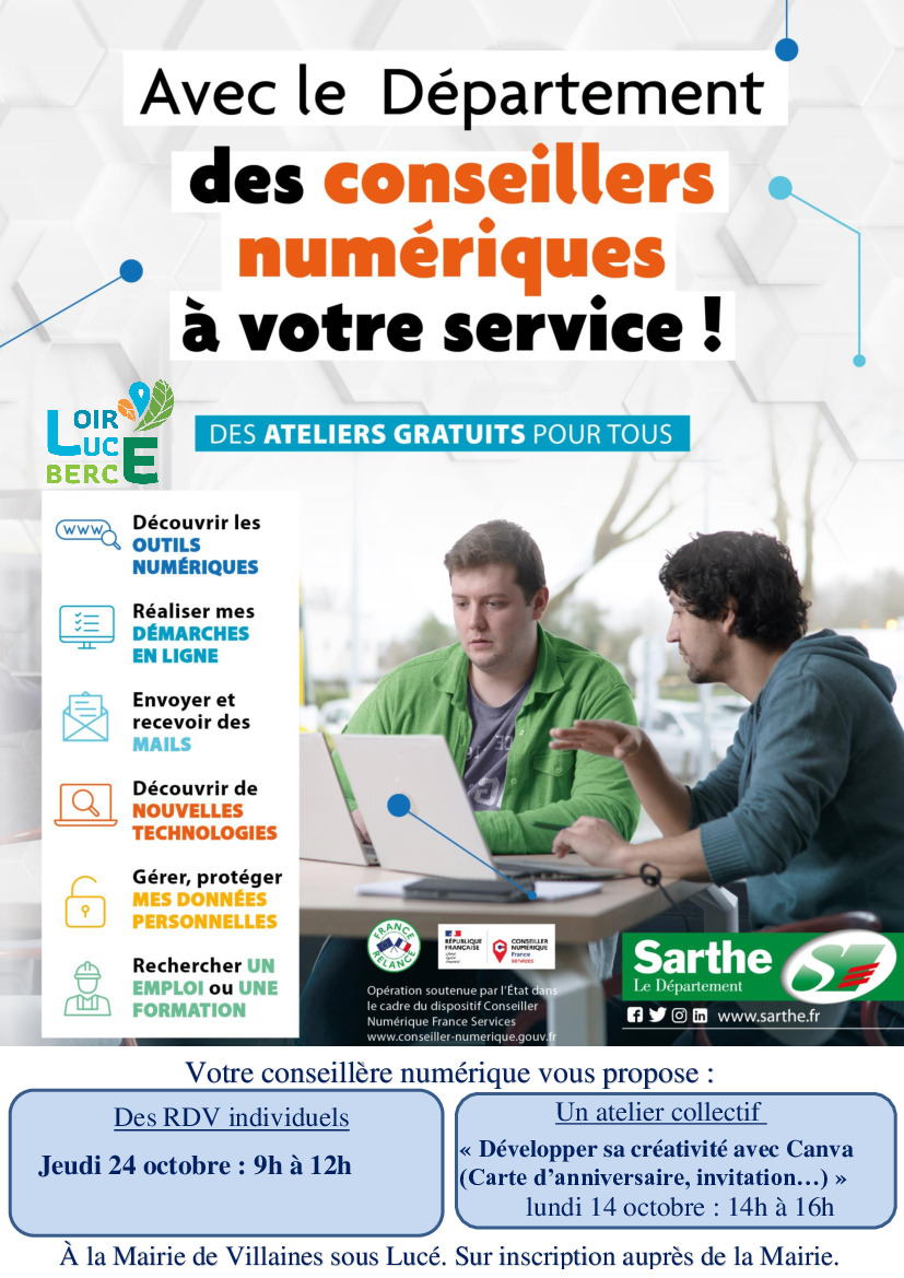 Conseillère numérique - ateliers octobre 2024