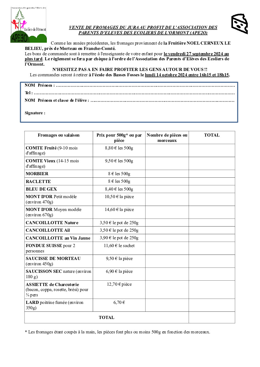 Vente de fromages