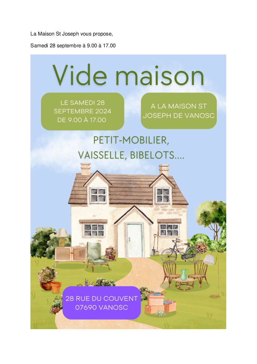 La Maison St Joseph vous propose,