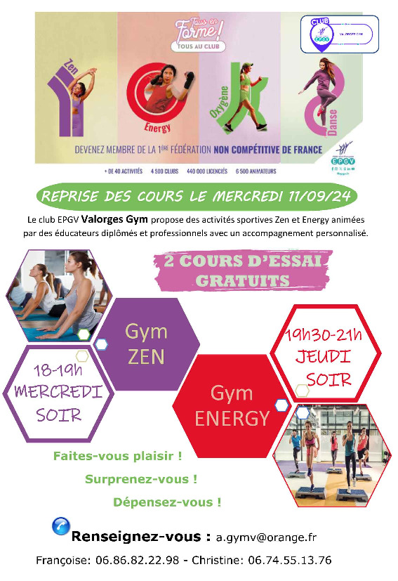 Valorges Gym communique