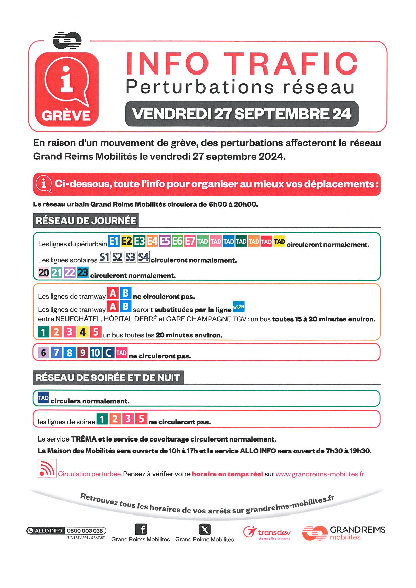 Suite grève Grand Reims Mobilités