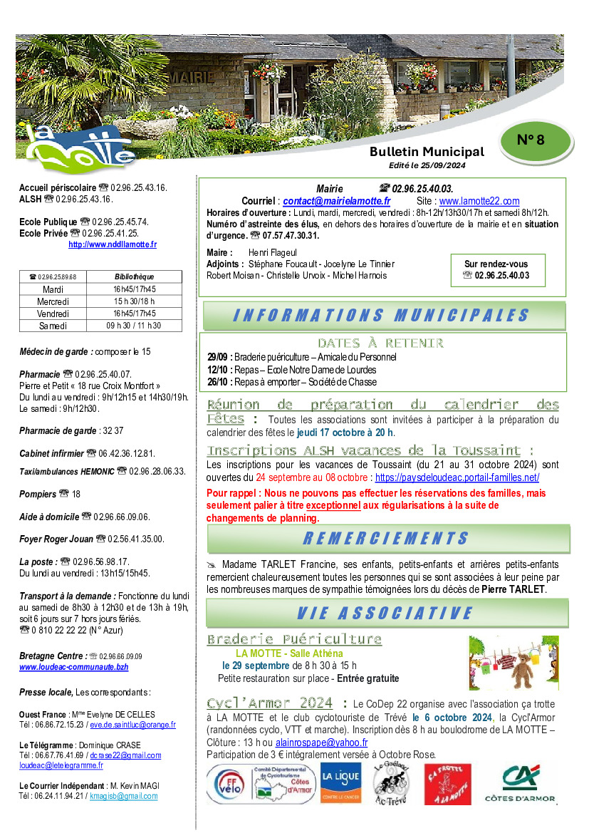 Bulletin municipal N° 8/2024