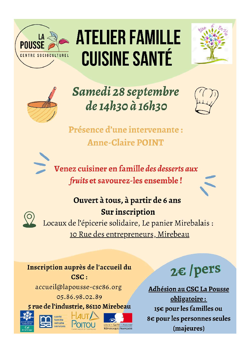 Atelier Famille Cuisine Santé