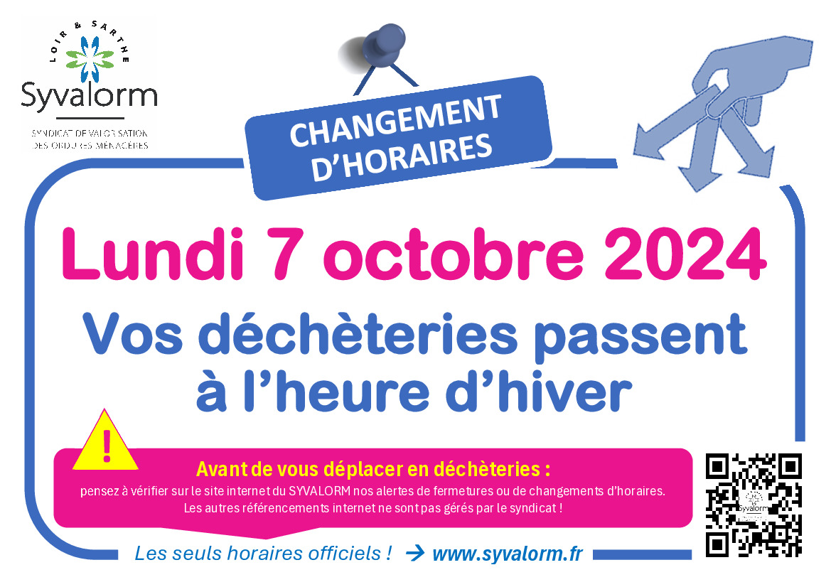 Changement d'horaire déchèterie