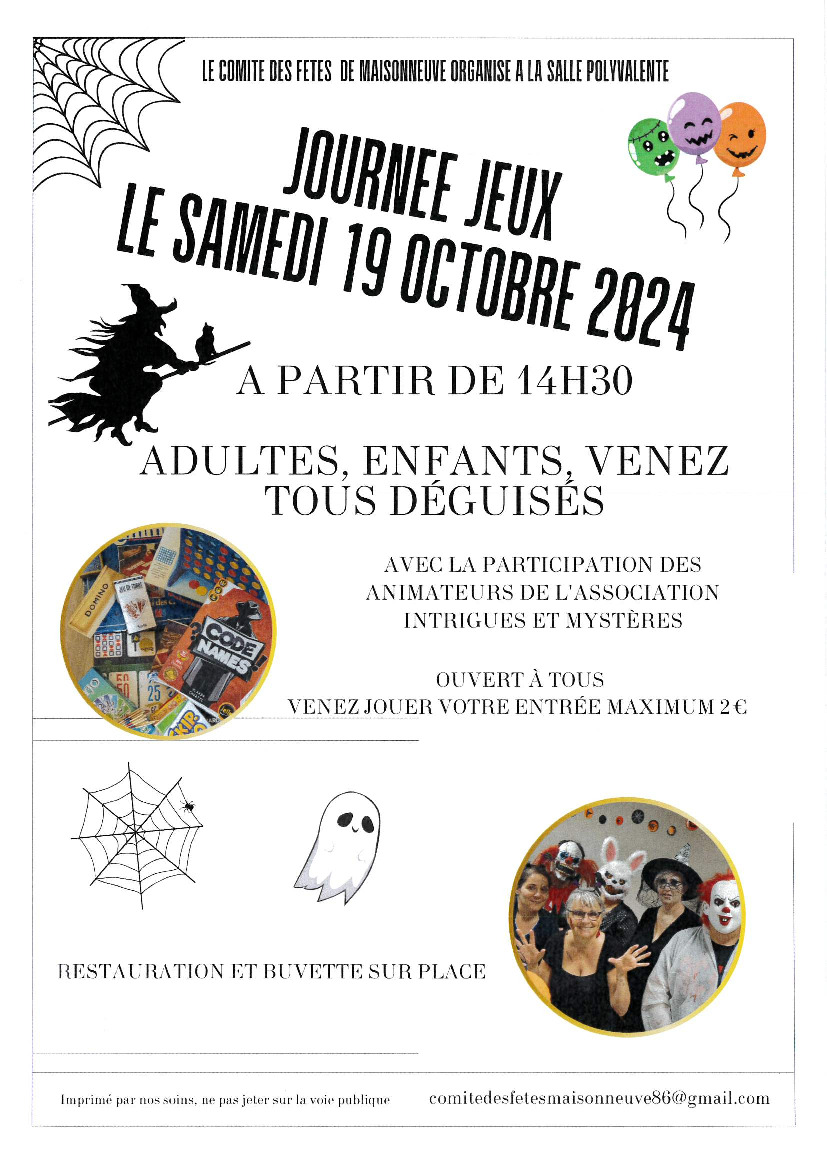 Journée jeux samedi 19 octobre 2024