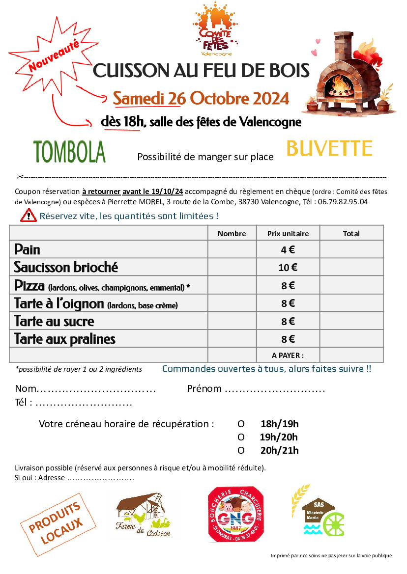 COMITE DES FETES - cuisson au feu de bois