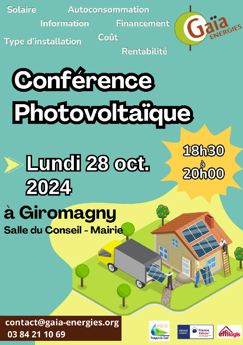 Conférence sur le Photovoltaïque le 28 Octobre à la Mairie