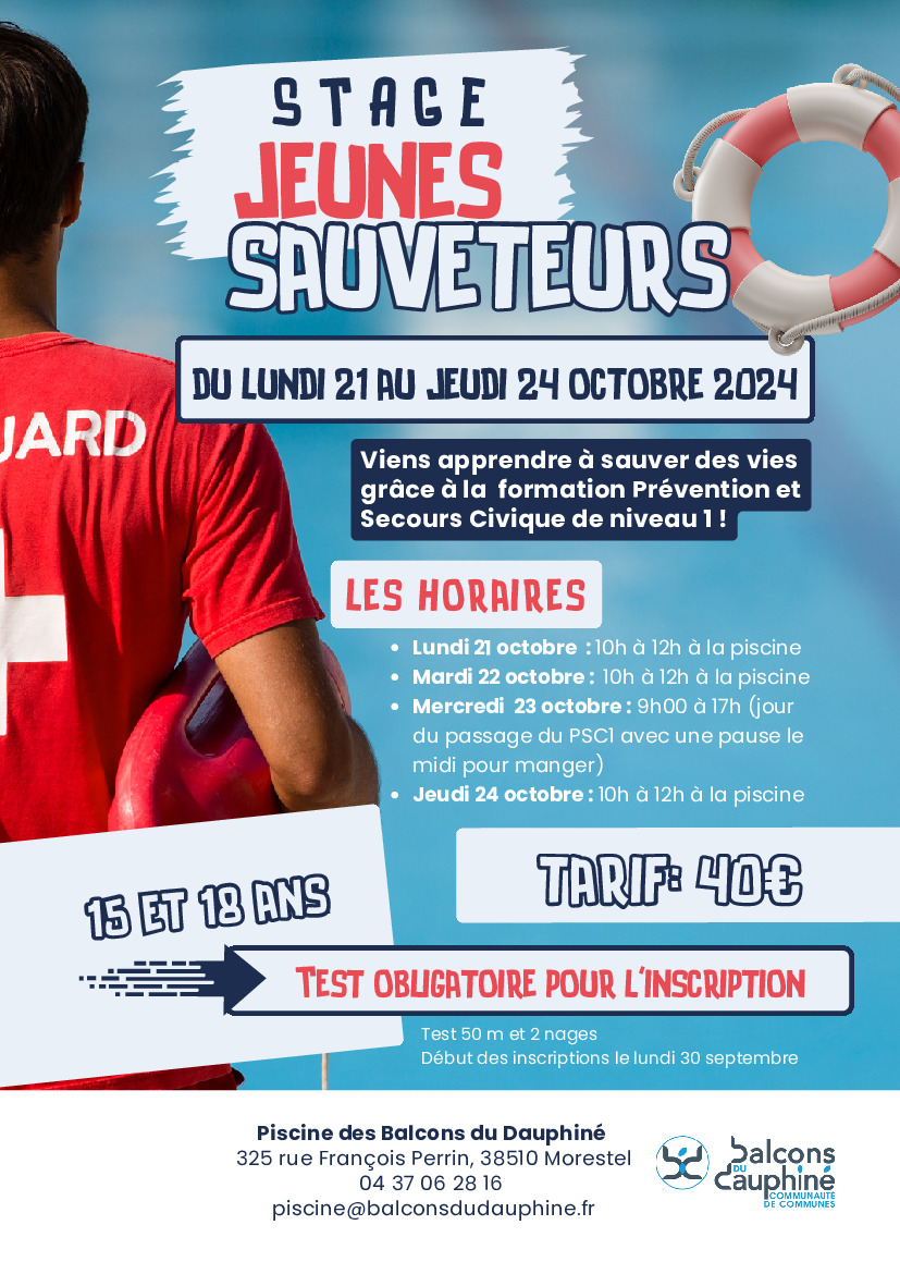 Stage jeunes sauveteurs aquatiques