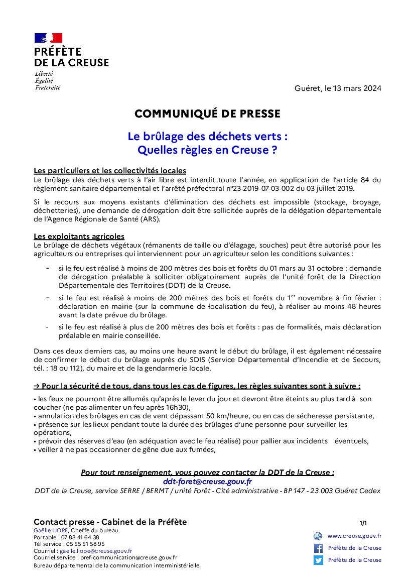 Le brûlage des déchets : Quelles règles en Creuse ?