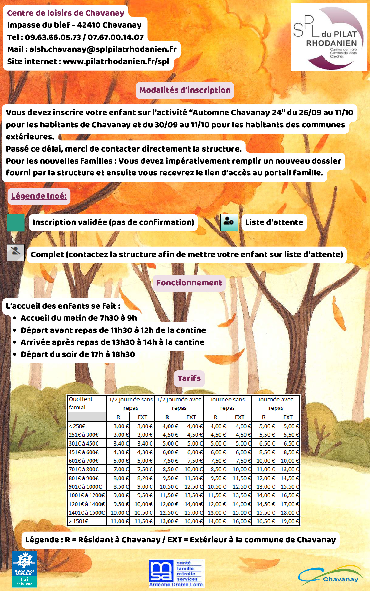 Programme Vacances d'automne