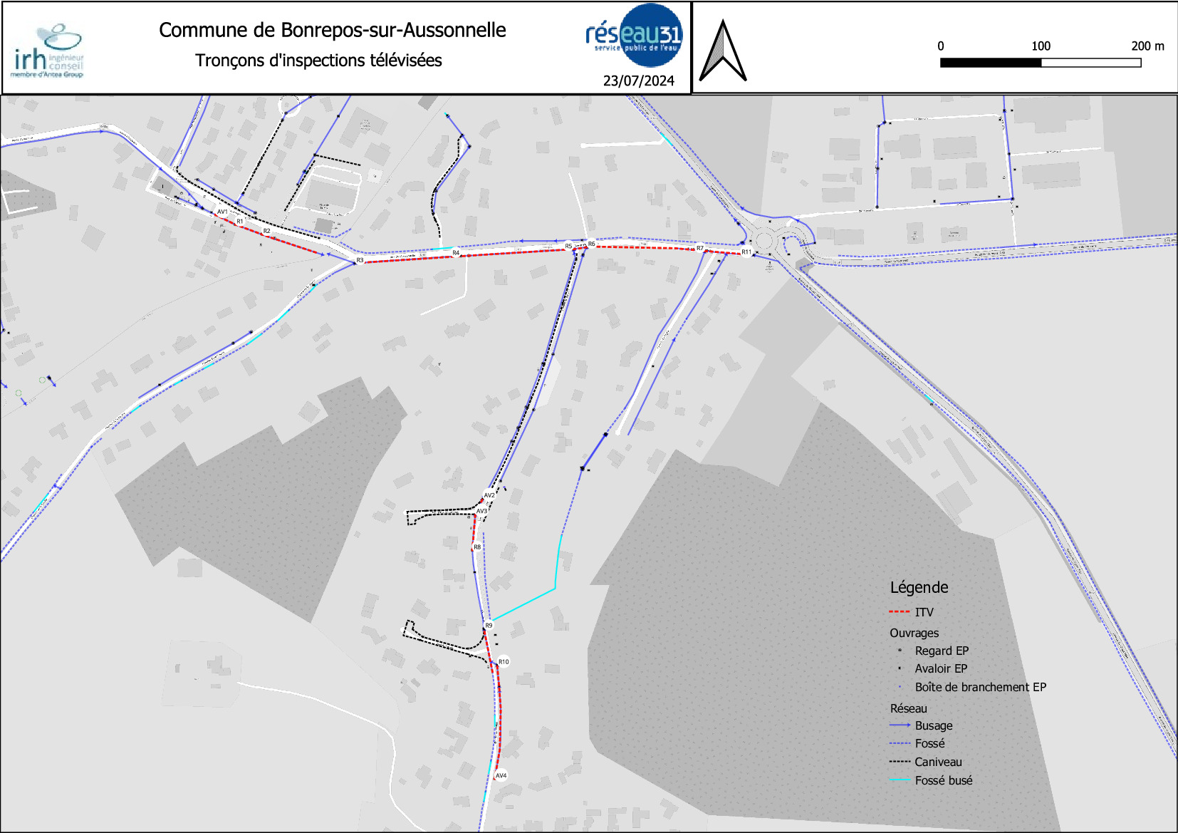 Intervention sur les réseaux pluviaux.