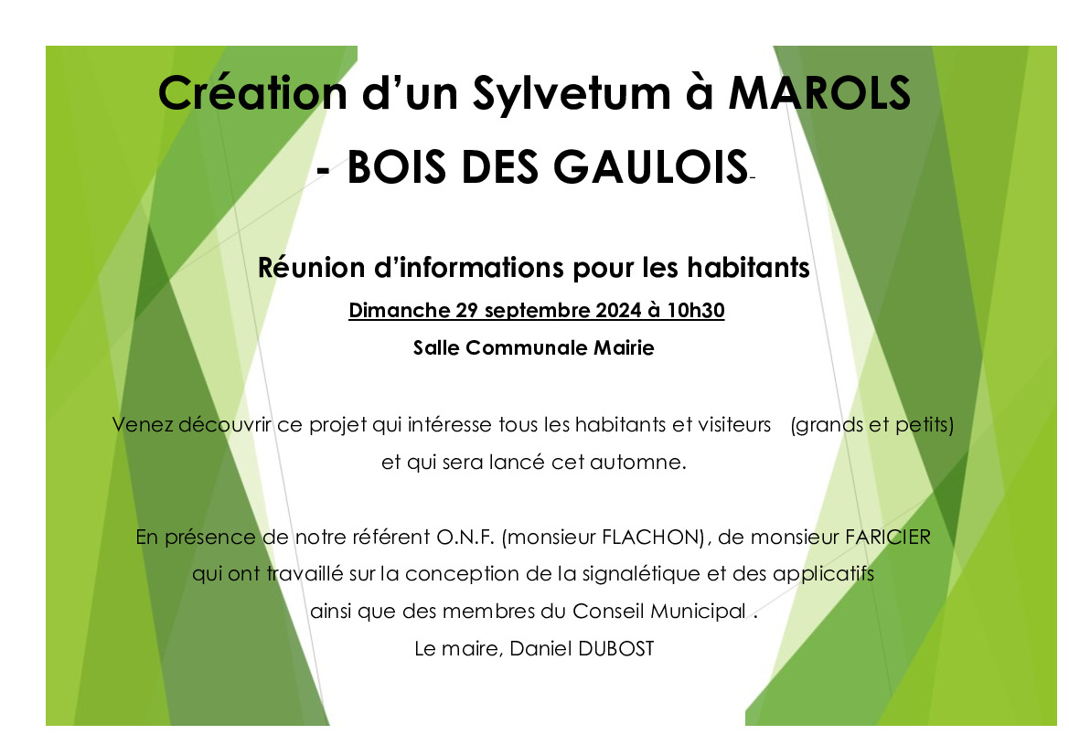 Réunion d'information pour la création d'un Sylvetum