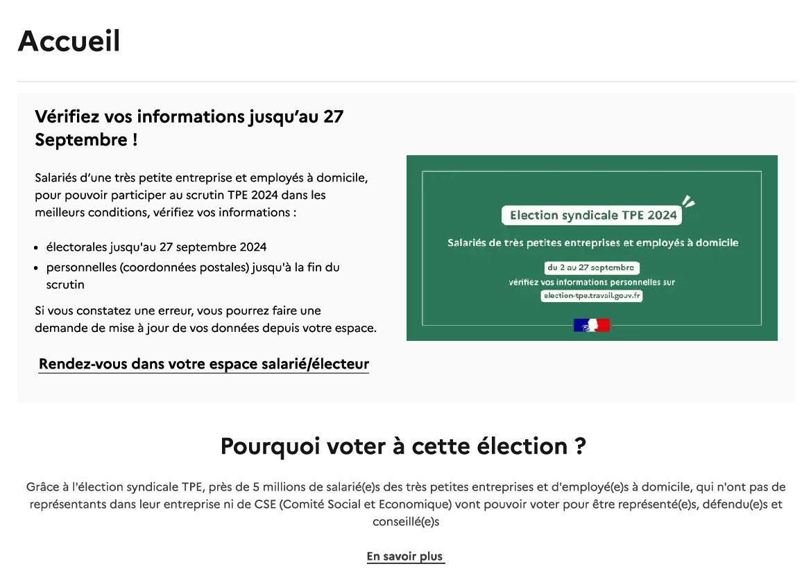 élections syndicales TPE et employés à domicile