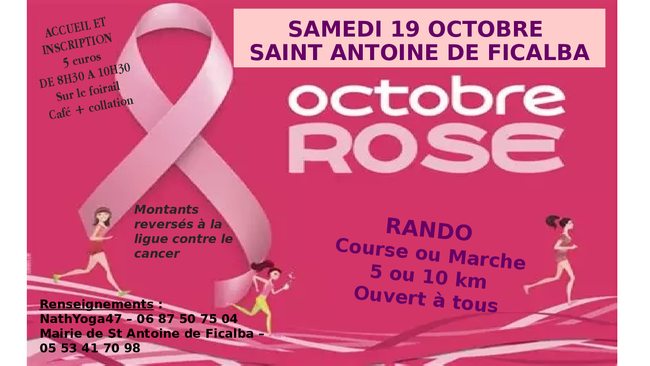 OCTOBRE ROSE - SAMEDI 19 OCTOBRE