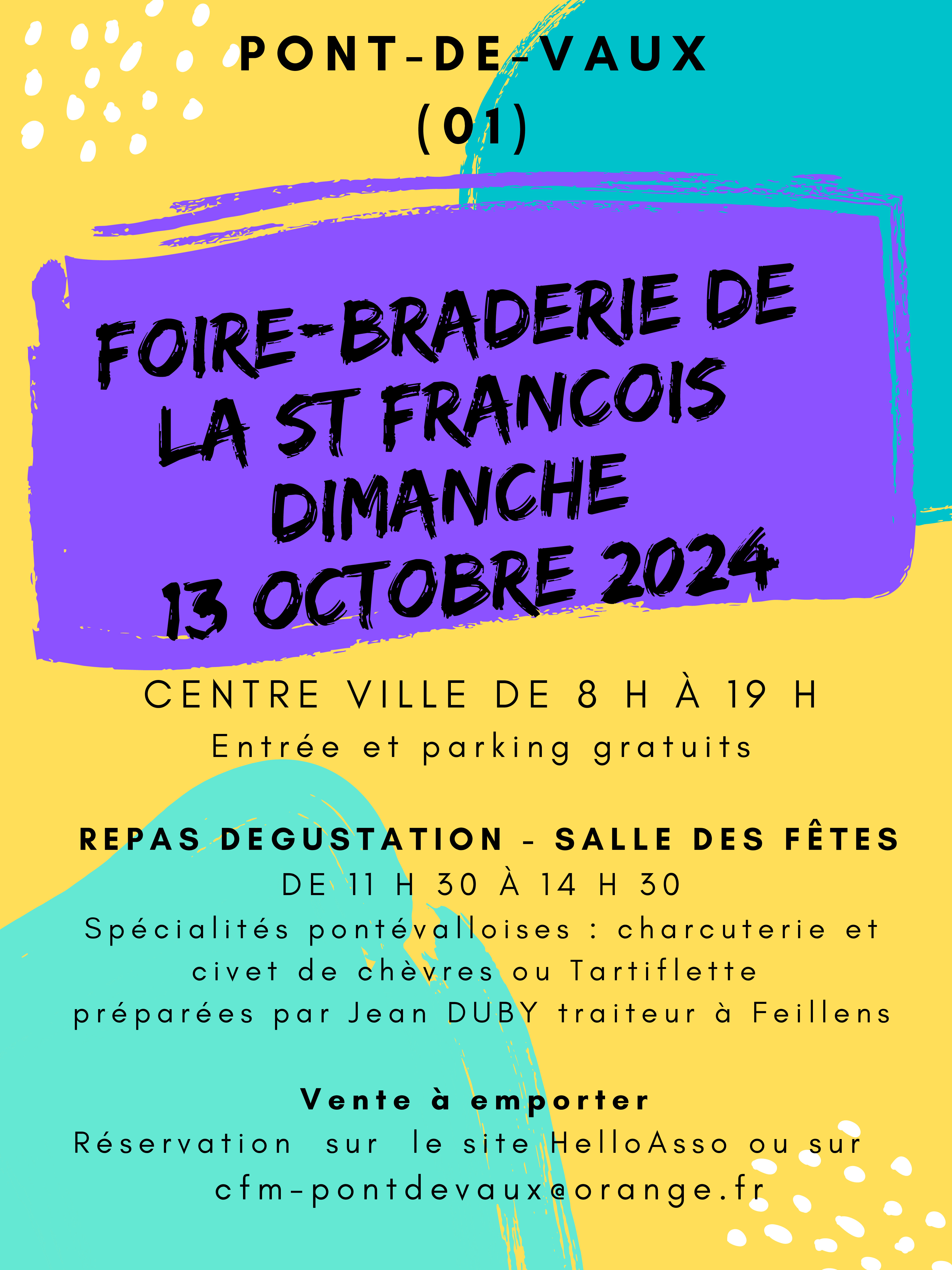 Foire Braderie de la Saint François le 13 octobre 2024