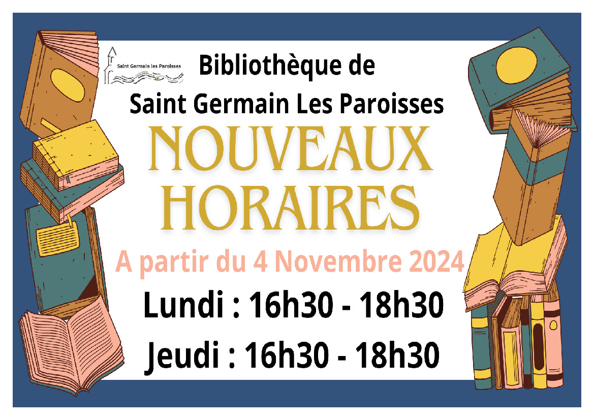 Nouveaux horaires bibliothèque