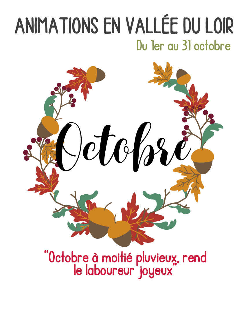 Le mensuel d’octobre des animations en Vallée du Loir