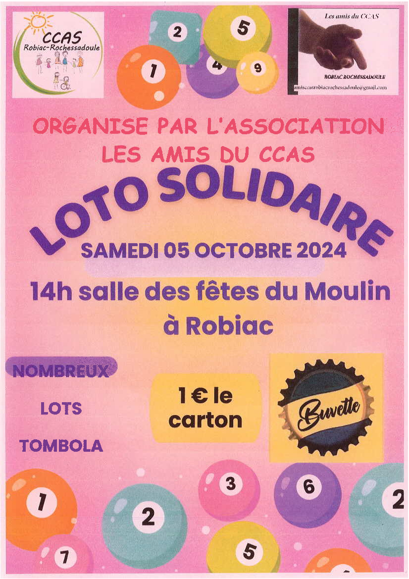 Loto du CCAS ce samedi 5 octobre 2024 - 14H