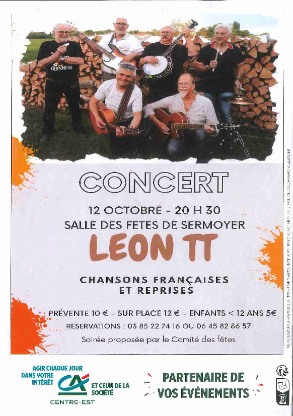 Concert le 12 octobre 2024 proposé par le Comité des Fêtes