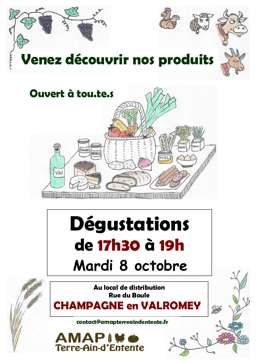 AMAP dégustations 08/10 annulée