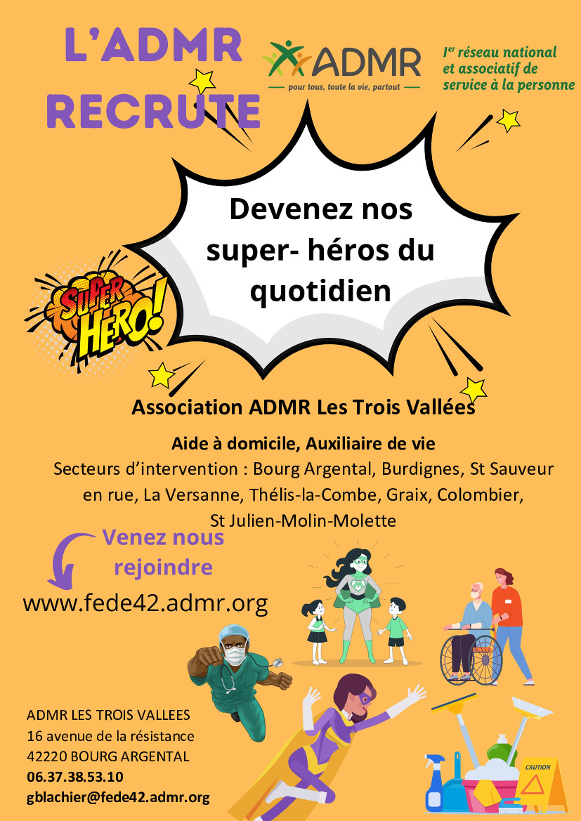 RECRUTEMENT ADMR LES 3 VALLEES