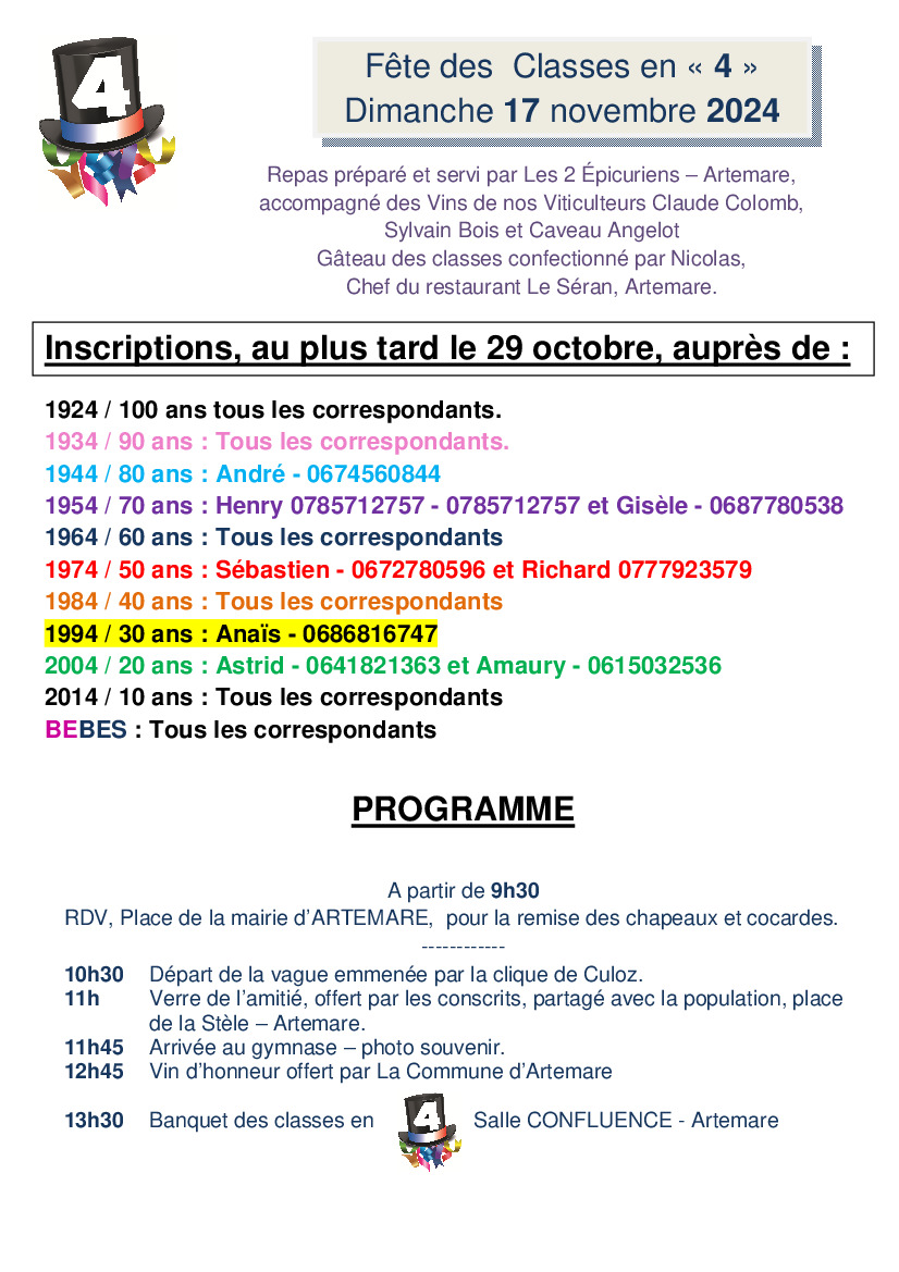 Affiche Classes en 