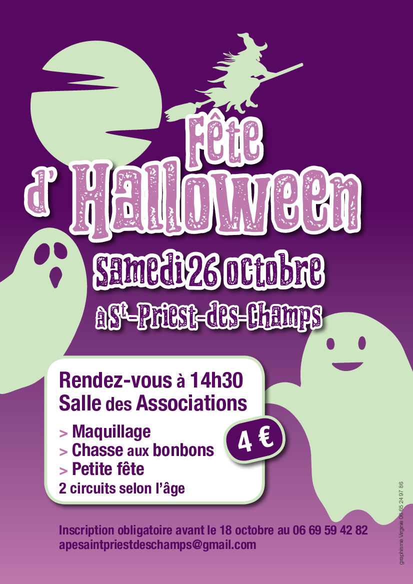 Fête d'Halloween Samedi 26 octobre St-Priest-des-Champs