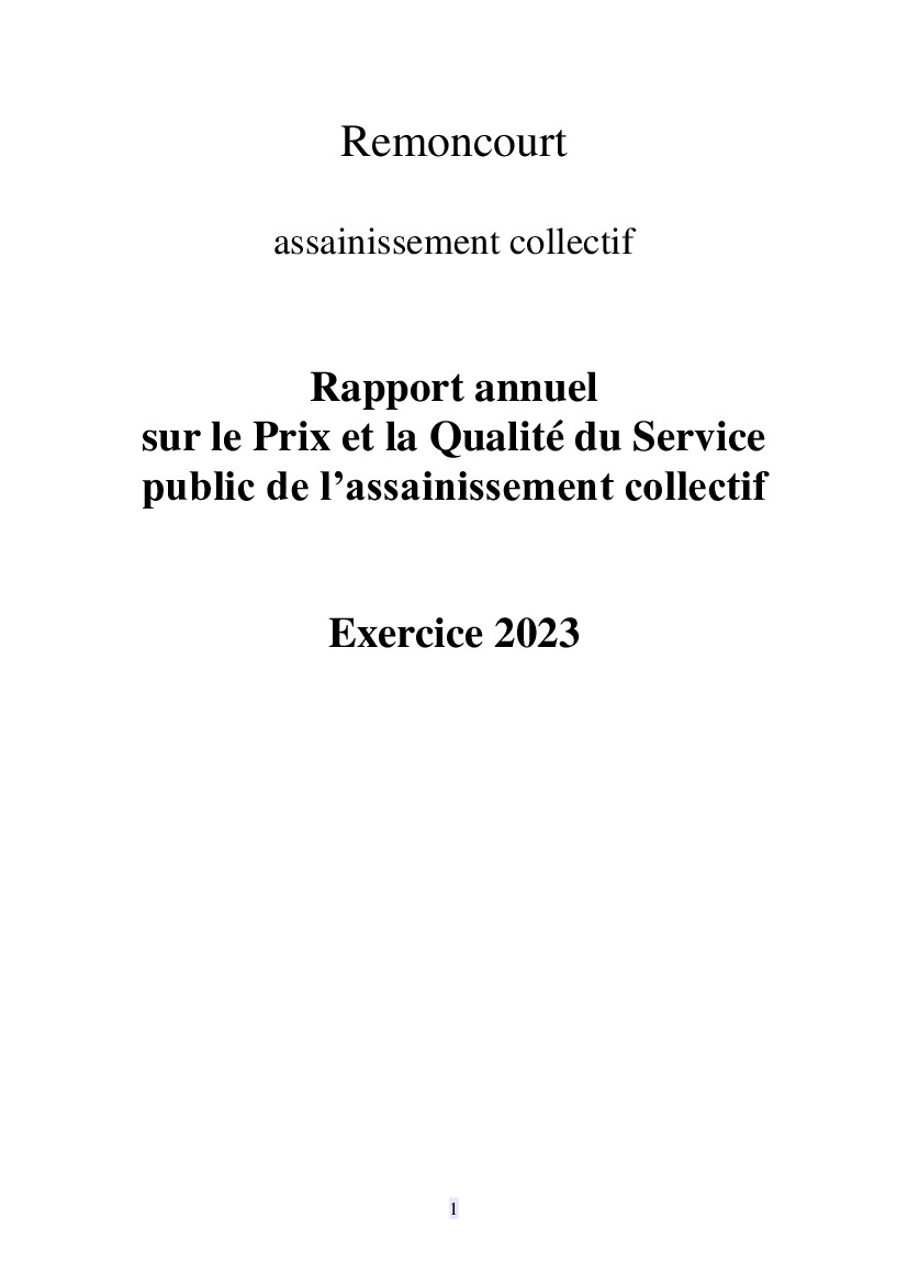 RPQS assainissement collectif 2023