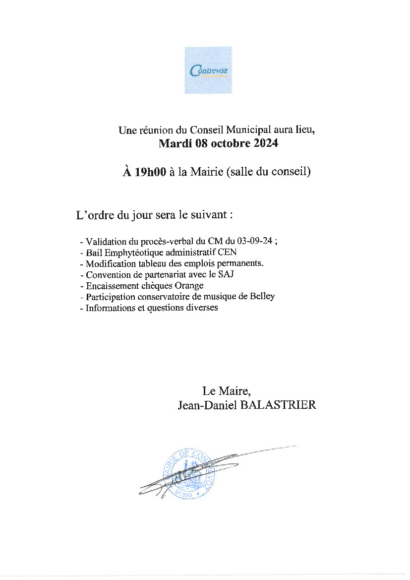 Réunion du Conseil municipal