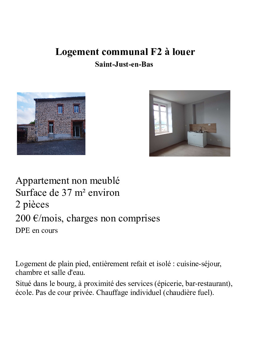 Logement T2 à louer