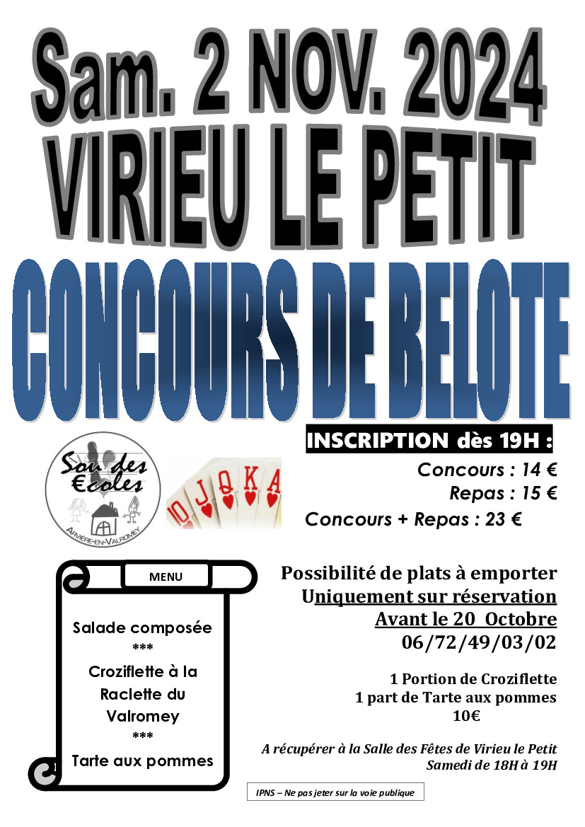 Concours de belote - Virieu-le-Petit - 02.11.2024