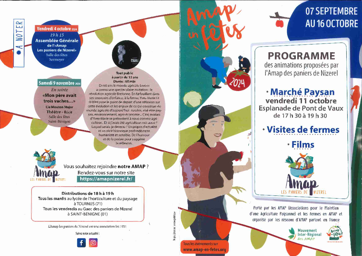 AMAP de Nizerel : programme d'animations