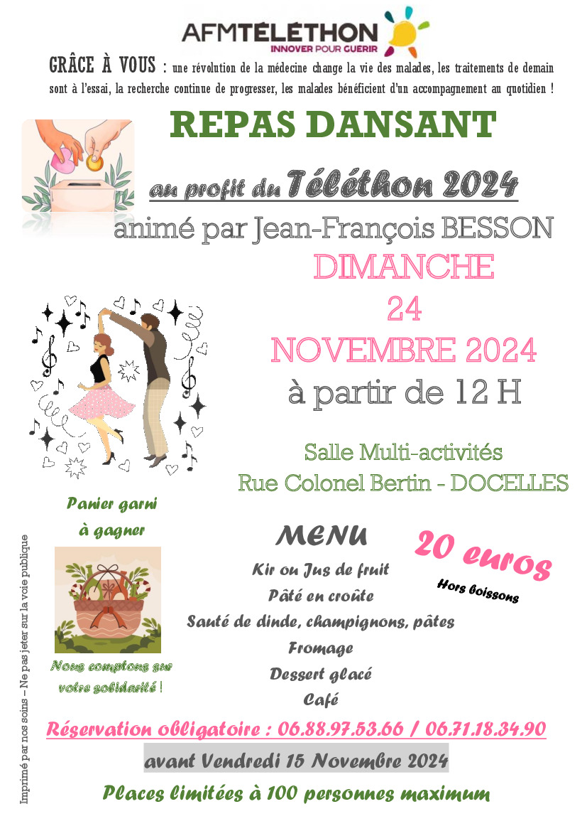 Téléthon 2024 - Repas Dansant