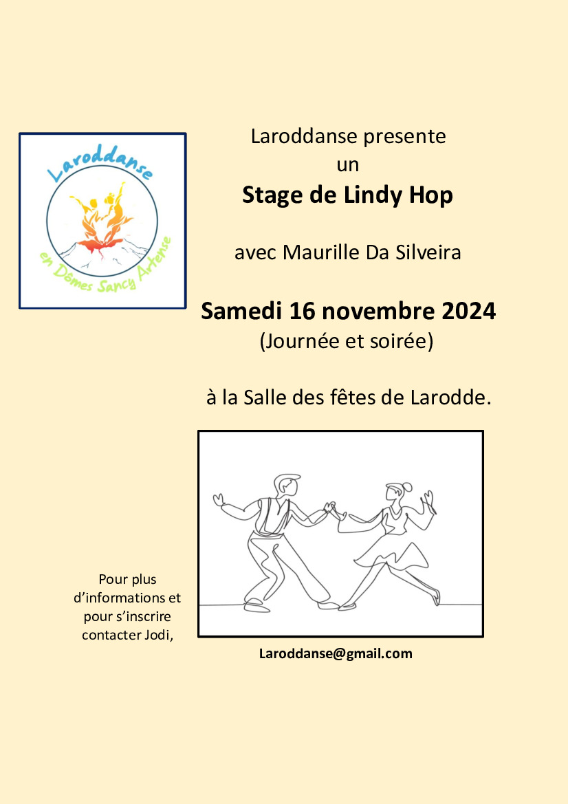 Stage de Lindy Hop à Larodde (16 nov)