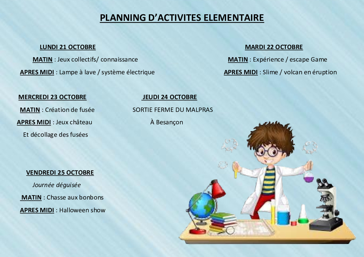 Accueil de loisirs vacances de la Toussaint : inscriptions