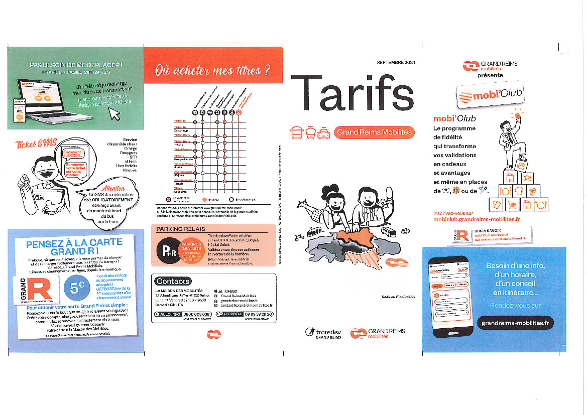 Tarifs de l'offre de transport